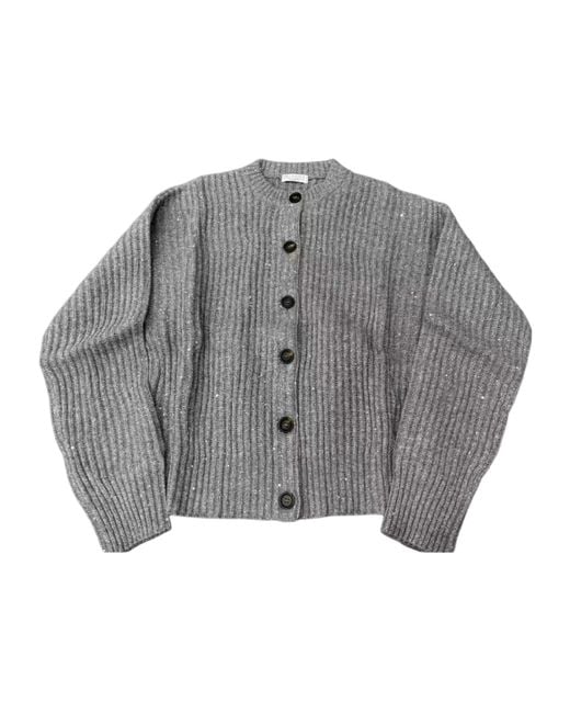 Brunello Cucinelli Gray Long-Sleeve Knit Top