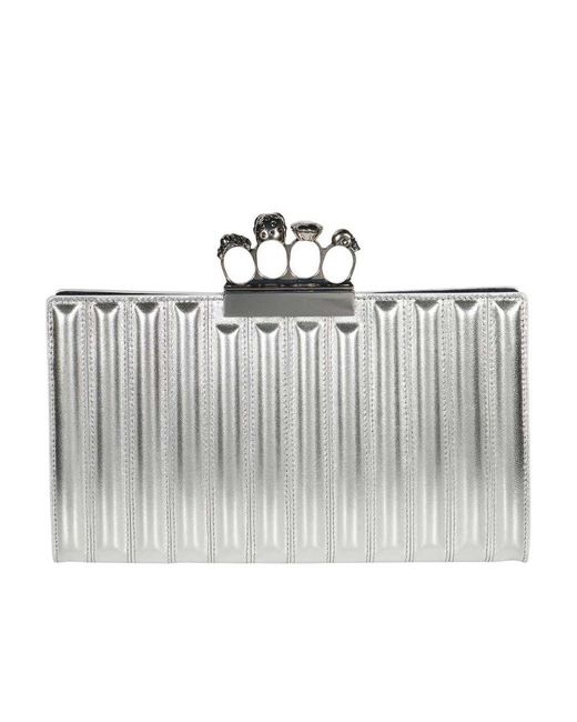 McQueen Gray Logo Clutch