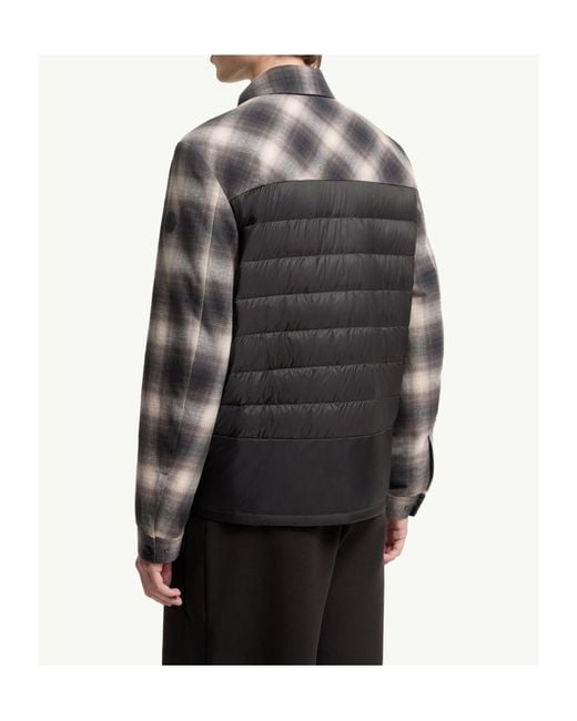 Moncler Gray Cornisello Cotton Down Shirt Jacket for men