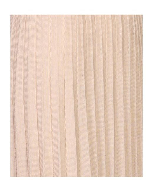 Agnona Natural Pleated Skirt