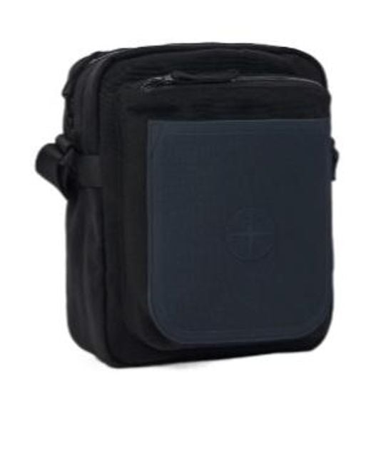 Stone Island Black Zip Messenger Bag for men