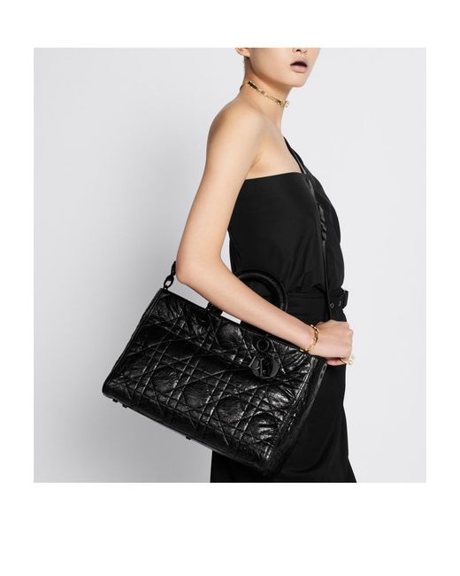 Dior Black Large Lady D-Sire Bag