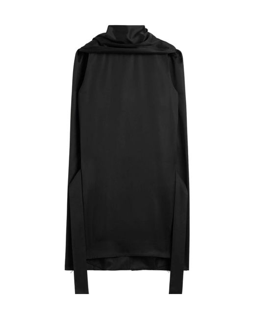 Totême Black Scarf-Detail Cocoon Mini Dress