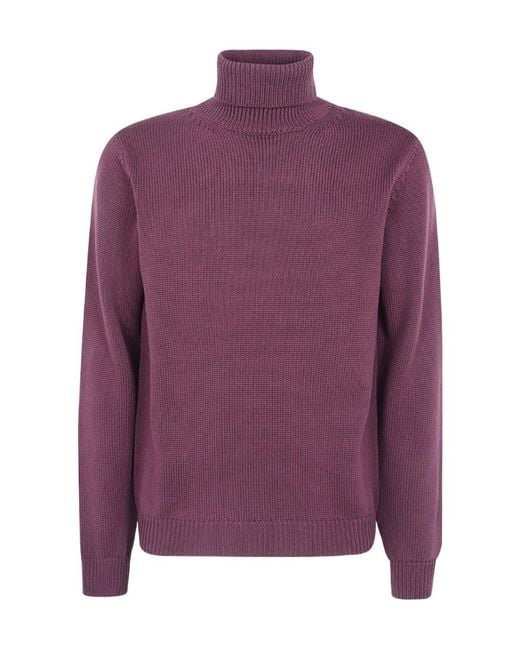 Nuur Purple Turtleneck Sweater for men