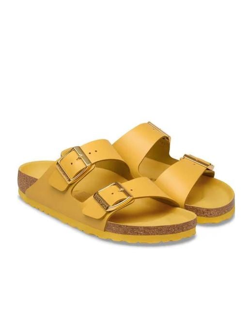 Birkenstock Yellow Arizona Buckled Slides