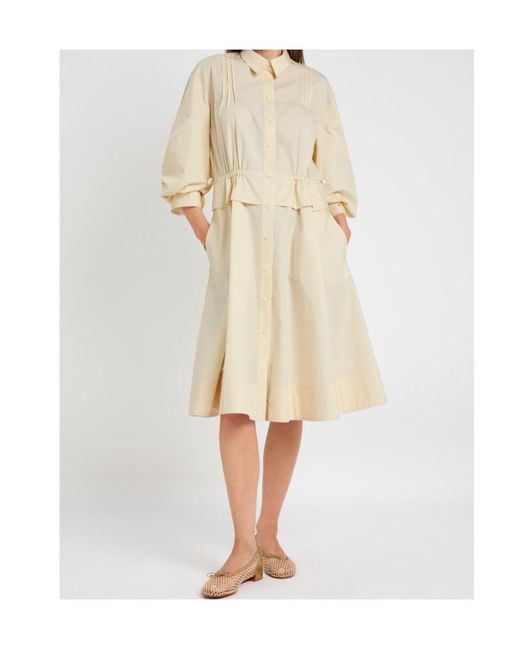Moncler Natural Cotton-Poplin Midi Shirt Dress