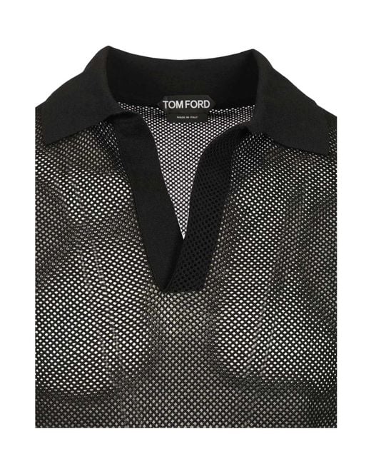 Tom Ford Black Short Sleeved Polo Shirt for men