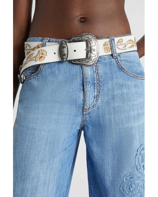 Ermanno Scervino White Embroidered Belt