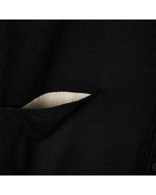 Y-3 Black Logo Intarsia-Knit V-Neck Buttoned Cardigan for men