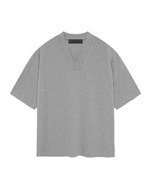 Fear Of God Gray Logo-Print Cotton T-Shirt for men