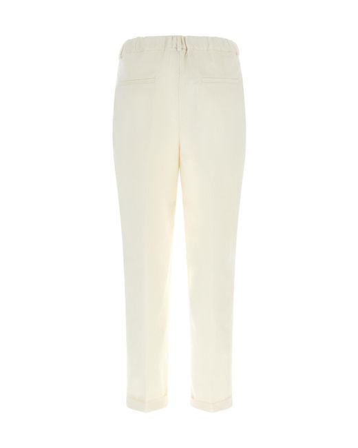 Kiton White Straight-Leg Casual Trousers