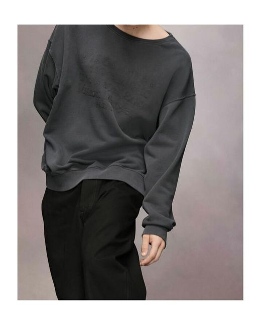 Maison Margiela Gray Numbers Motifed Crewneck Sweatshirt for men