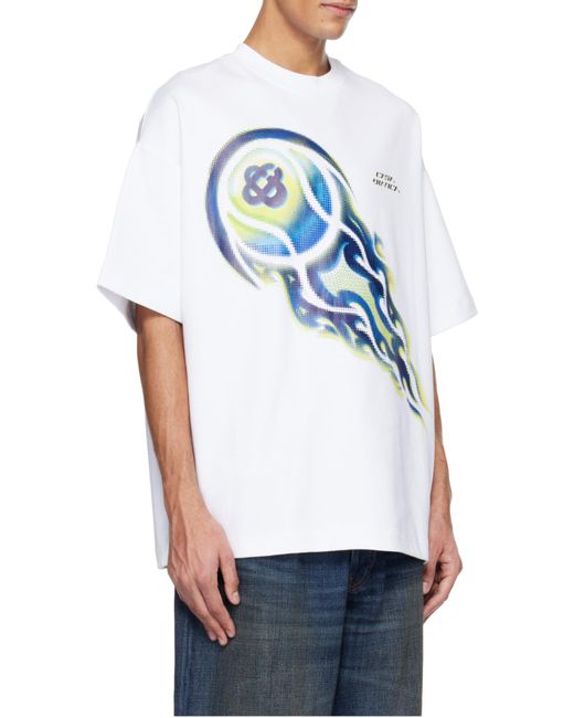 Casablanca Blue Tshirt Bright Interlock for men
