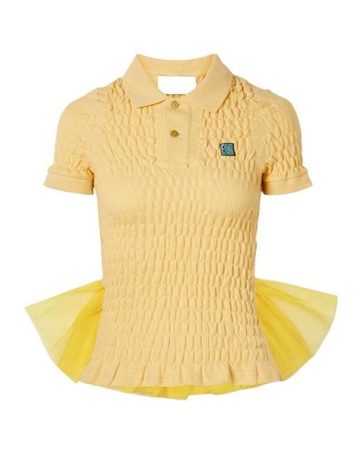 Conner Ives Yellow Stretch Cotton Top