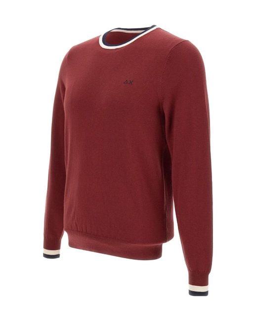 Sun 68 Red Striped Jumper for men