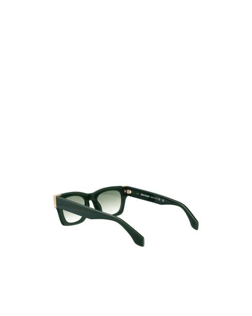 Palm Angels Green Square-Frame Sunglasses for men
