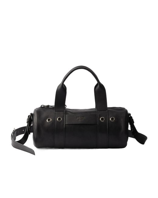 Prada Black Route Large Leather Top-Handle Bag