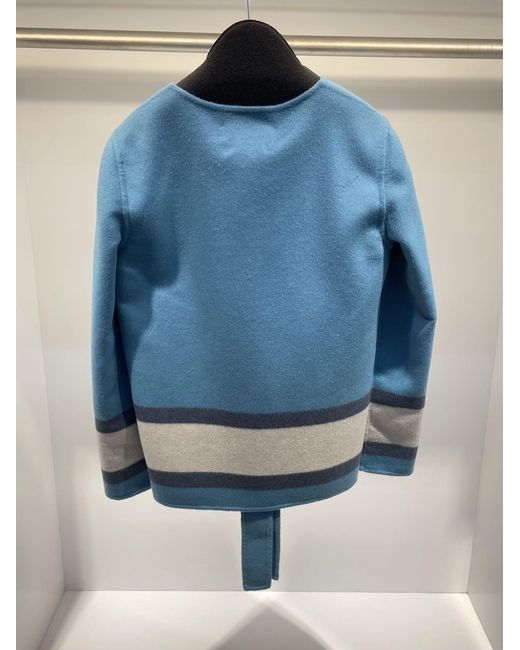 Max Mara Blue Long-Sleeved Casual Jacket