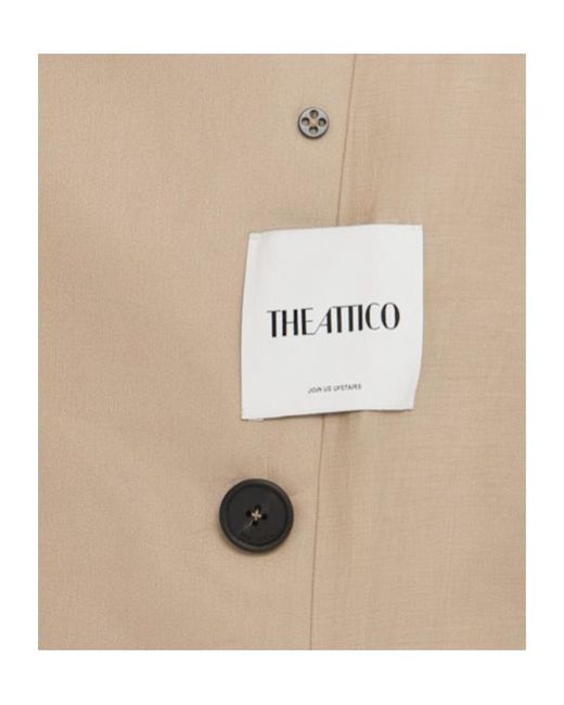 The Attico Natural Cotton Gabardine Belted Trench Coat