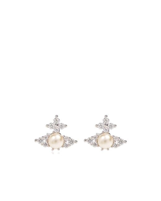 Vivienne Westwood White Orb-Shaped Pearl Earrings