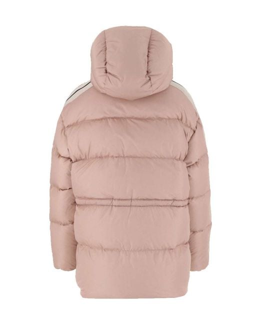 Palm Angels Pink Logo Embroidered Down Jacket