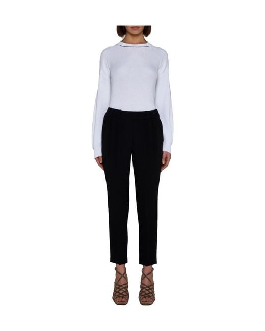 Brunello Cucinelli White Crewneck Knitted Jumper