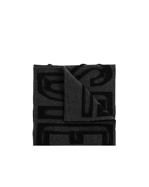 DIESEL Black K-Rest Logo Intarsia-Knit Scarf