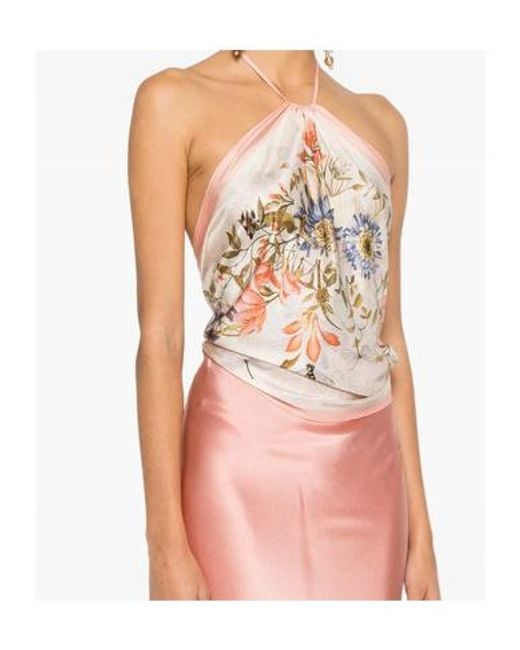 Etro White Floral Halterneck Top