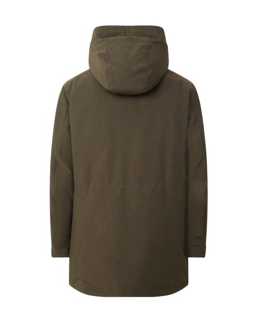 Moncler Green Hooded Parka With Snap Closure for men