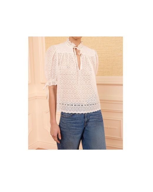 Ulla Johnson White Tie-Front Top