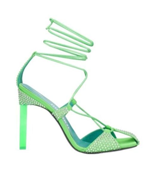 The Attico Green Adele Hollow High-Heeled Sandals