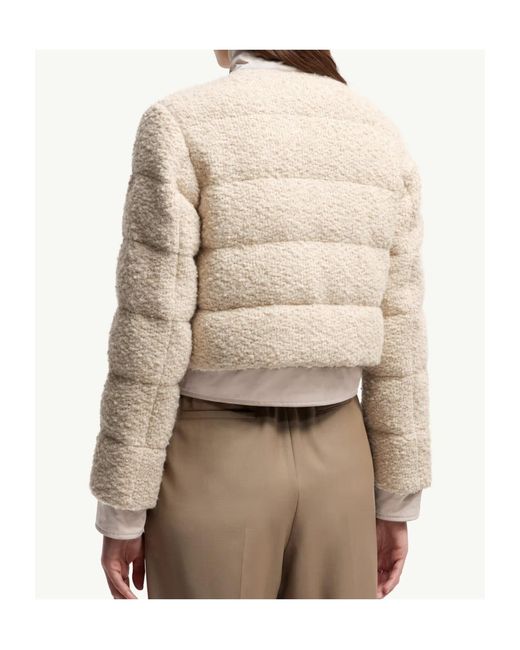 Moncler Natural Blandy Bouclé Short Down Jacket