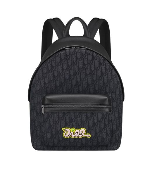 ディオール DIOR AND KAWS バックパック Rider 2.0 ジップ 黒 Rider 2.0 Zipped Backpack Black Dior Gravity Leather and