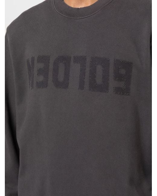 Golden Goose Deluxe Brand Gray Logo Printed Crewneck Sweatshirt for men