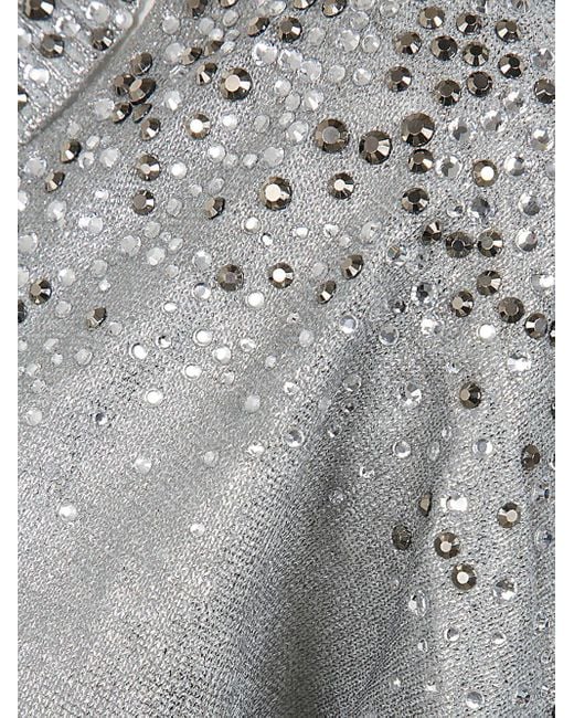 Avant Toi Gray Crystal-Embellished V-Neck Jumper