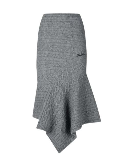 The Attico Gray Melange Midi Skirt
