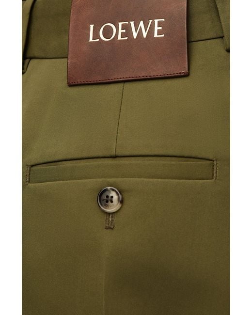 Loewe Green Trapeze Mid-Rise Shorts