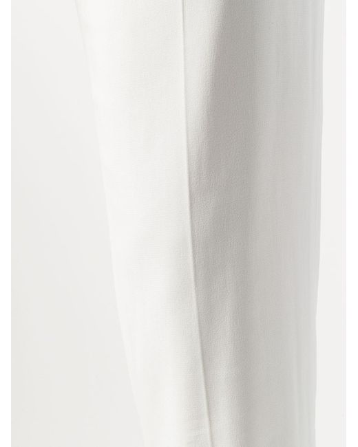 McQueen White Straight Leg Cropped Trousers