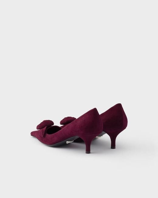 Prada Purple Suede Pumps, Burgundy