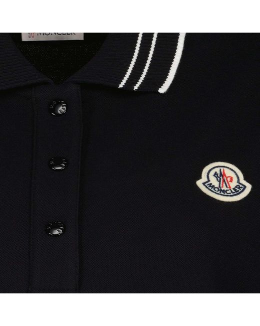 Moncler Black Logo Patch Short-Sleeved Polo Shirt