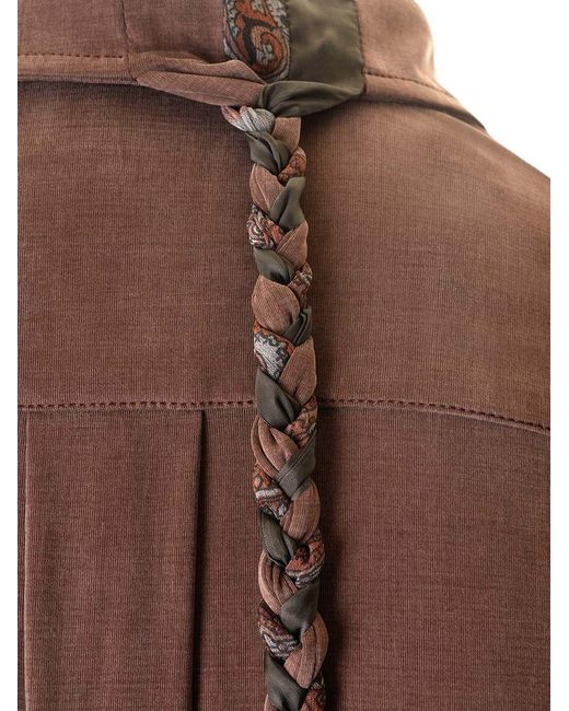 Magliano Brown Braid-Detailed Long-Sleeved Shirt for men