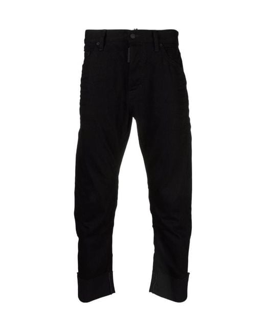 DSquared² Black Logo-Patch Jeans for men