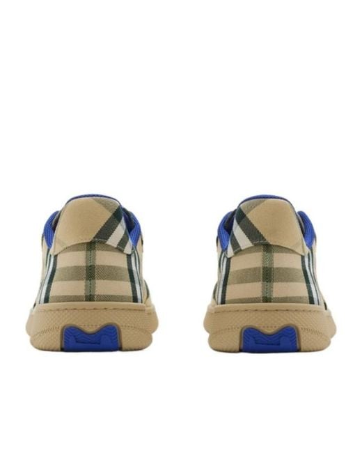 Burberry Green Terrace Checked Lace-Up Sneakers