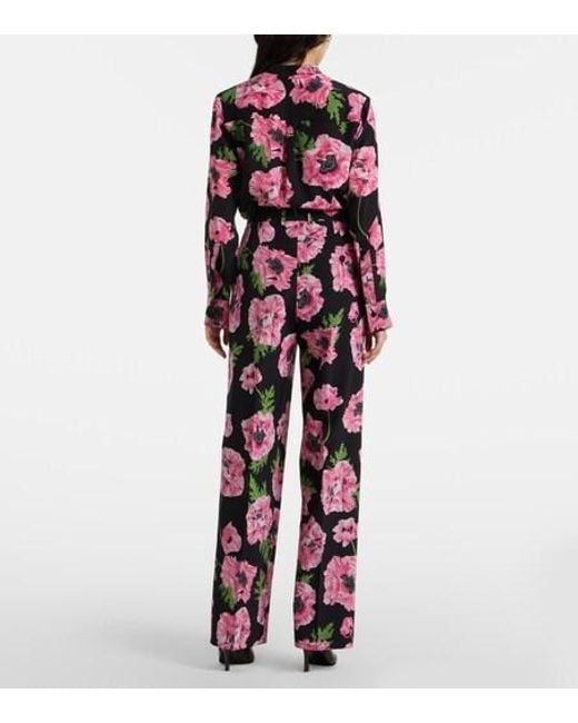 Stella McCartney Red Silky Loose Printed Trousers