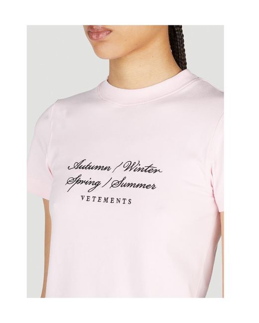 Vetements White Item O-Neck Short-Sleeved T-Shirt