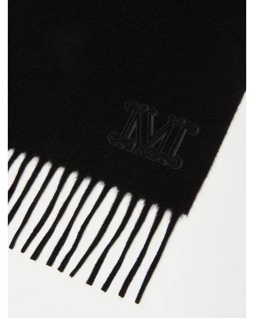 Max Mara Black Wsdalia Fringed Edge Scarf