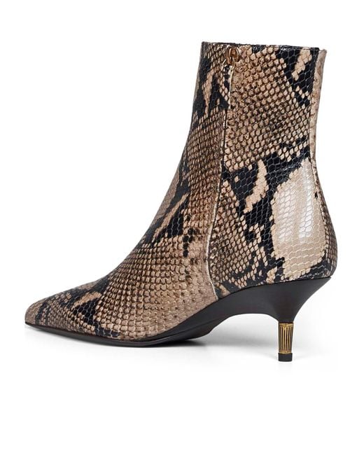 Khaite Brown Pointed-Toe Embossed Boots