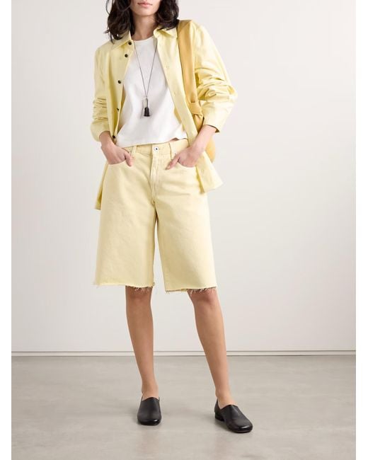 SLVRLAKE Denim Natural Mica Frayed Denim Shorts
