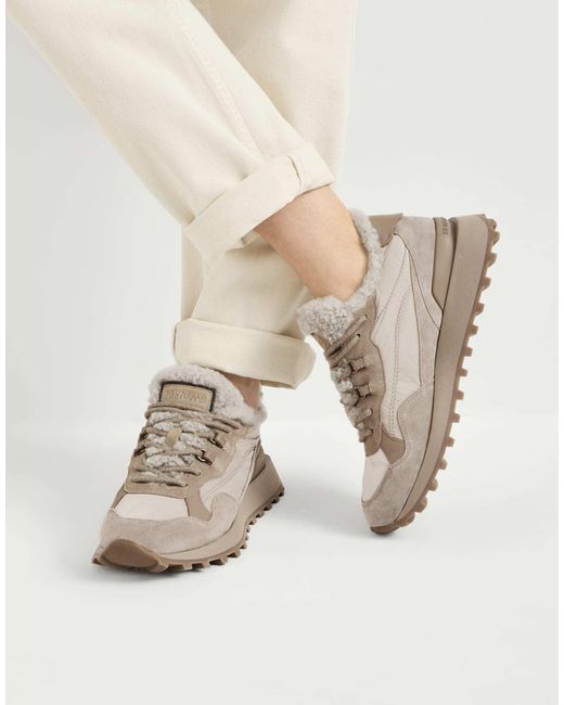 Brunello Cucinelli Gray Monili Detailed Low-Top Sneakers