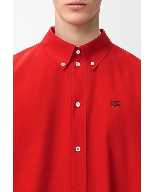 Loewe Anagram Embroidered Button-Down Shirt for men